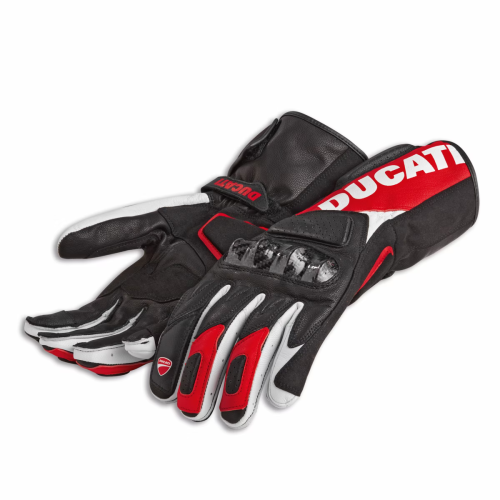 DUCATI Rękawice Skórzane Męskie Performance C3 Black/Red/White