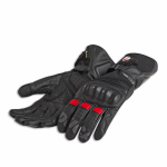 DUCATI Rękawice Motocyklowe Skórzano-Tekstylne Unisex Strada C5 Black/Red