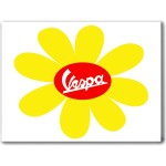 VESPA Magnes Na Lodówkę Kwiatek White