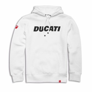DUCATI Bluza Z Kapturem Męska Logo White