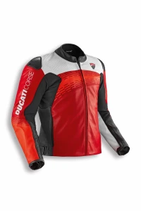 DUCATI Kurtka Motocyklowa Skórzana C7 White/Red